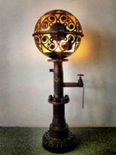 Steampunk Art floor lamp for sale: extra large piece of art made with jugendstil design.